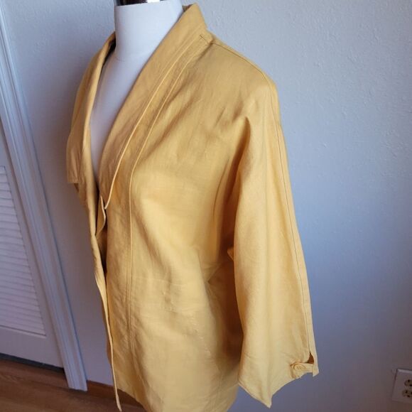 Toffs Vintage Yellow Linen Blazer - Picture 3 of 5